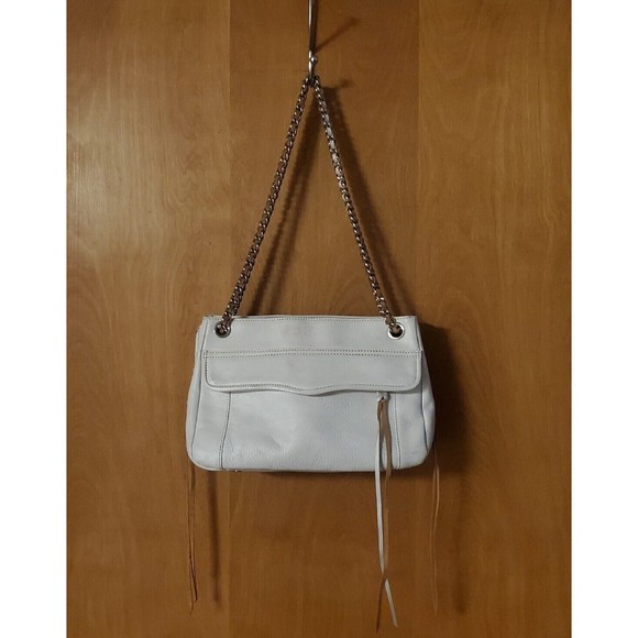 Rebecca Minkoff Swing Convertible Leather Chain Strap Bag Purse Off White - Picture 1 of 9